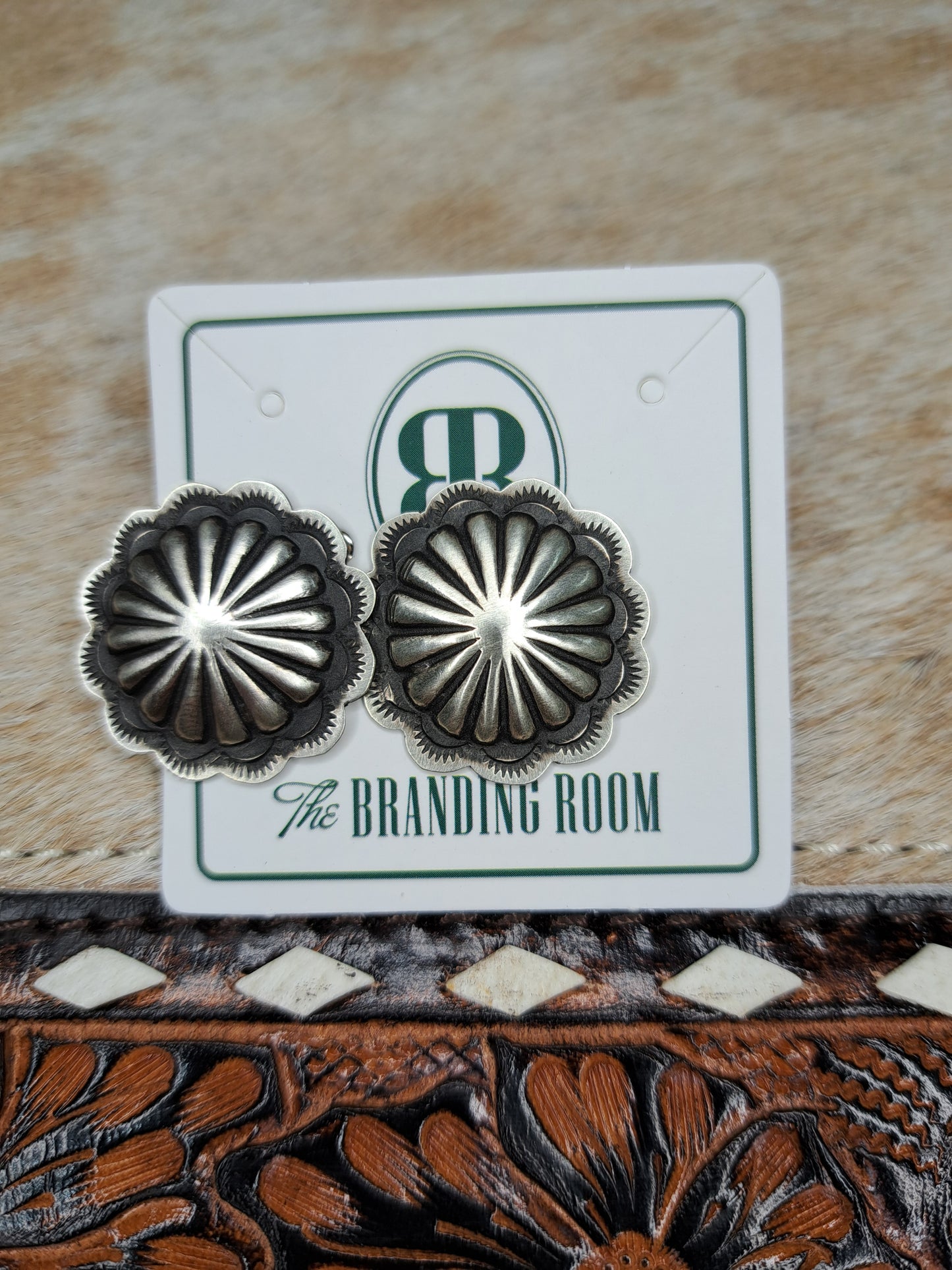 Sterling Silver Concho Earrings