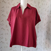 Short Sleeve Split Collar