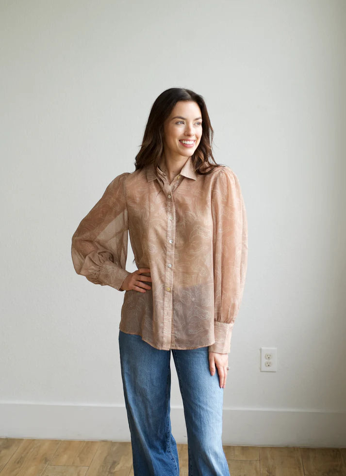 Brown Western Things Blouse