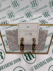 Canva Sutton Horsebit Resin Hoop Earrings