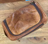 Mens Leather Shave Bag