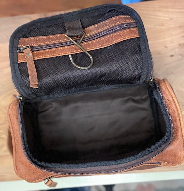 Mens Leather Shave Bag