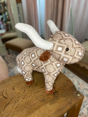 Bull Farm Pal Plush Toy: Brown & White