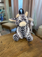 Cow Farm Pal Plush Backpack: Brown & White