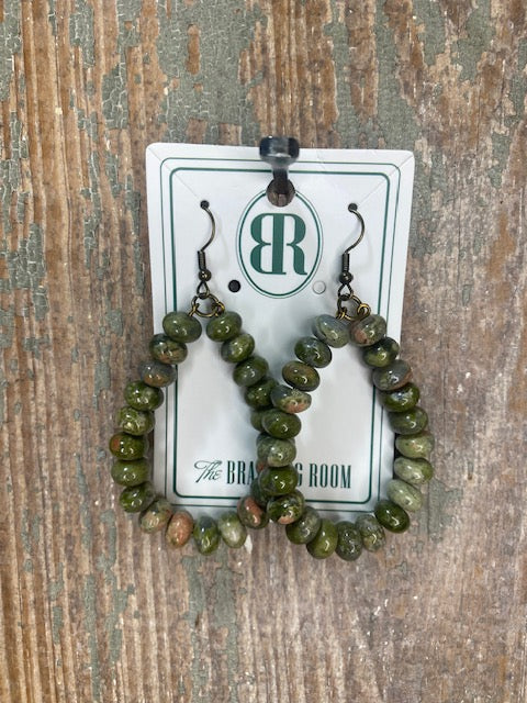 Green Turquoise Full Stone Earrings