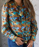 Vintage Popart Cowboy Chiffon