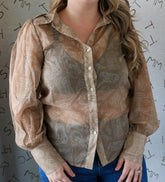 Brown Western Things Blouse