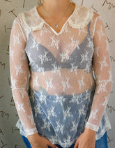 Collar Lace Top Ivory