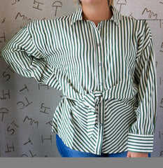 Striped Long Sleeve Self-Tie