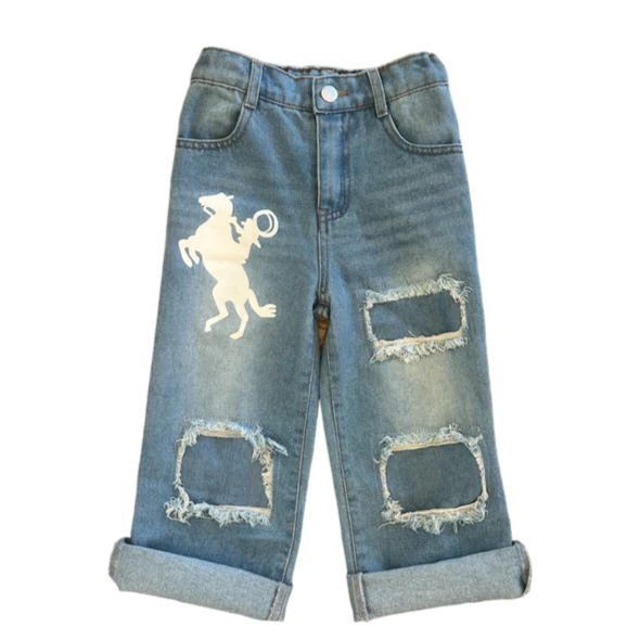 Raring Horse Denim Capris: Shea Baby