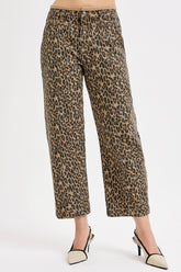 Risen Leopard Mid Rise Crop