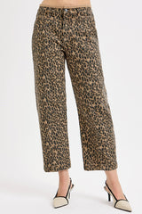 Risen Leopard Mid Rise Crop