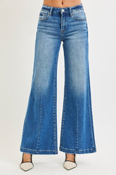 RISEN Flared Jeans with Creased Lines