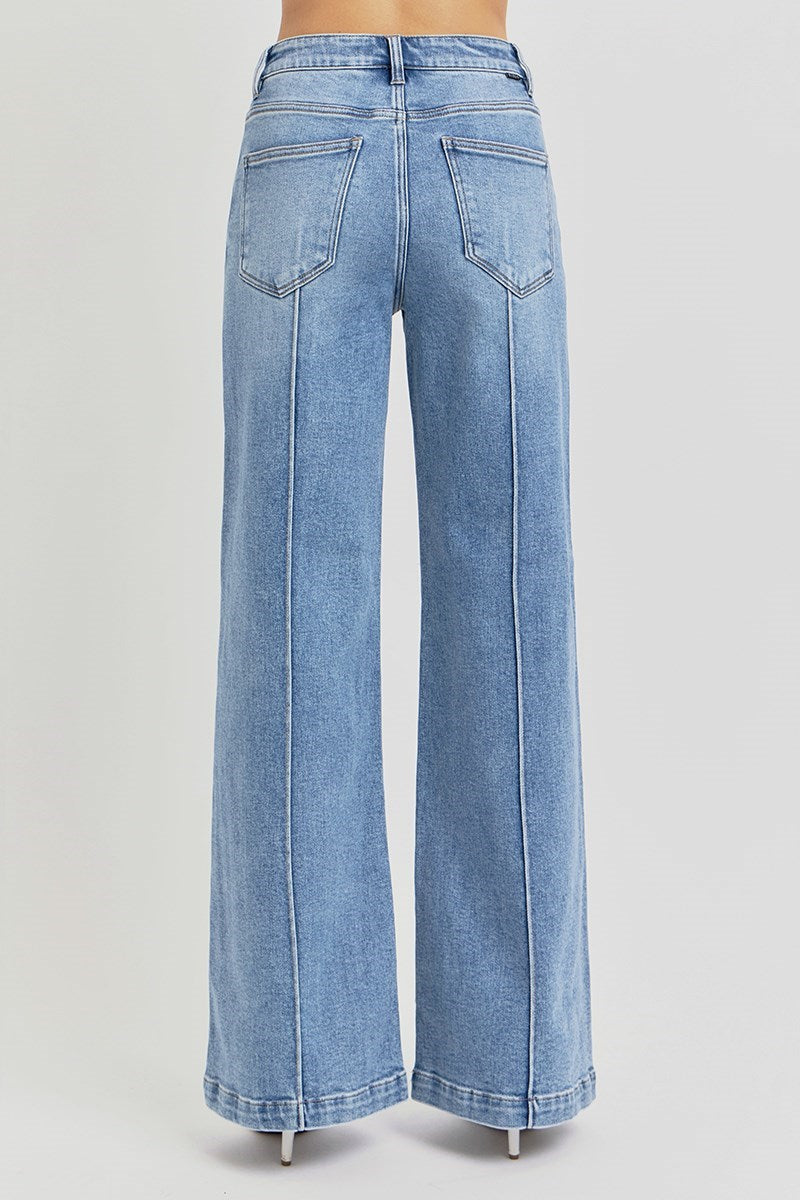 Risen High Waist Wide Leg Pintuck