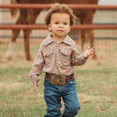 Red Plaid LS Pearl Snap- Shea Baby