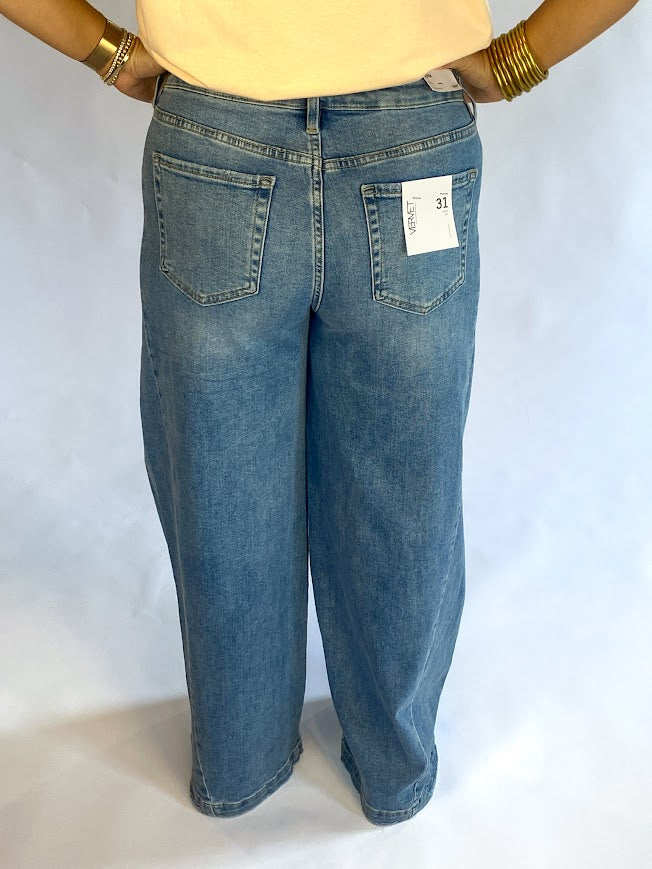Vervet Olivia HIGH RISE SEAM DETAIL PALAZZO JEANS