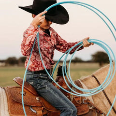 Maroon Paisley LS Pearl Snap- Shea Baby