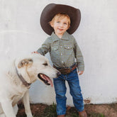 Green Plaid LS Pearl Snap- Shea Baby