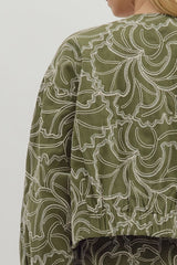 Olive Textured Cropped Jacket