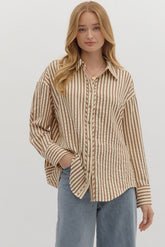 Textured Striped Pattern Long Sleeve