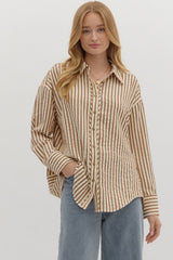 Textured Striped Pattern Long Sleeve