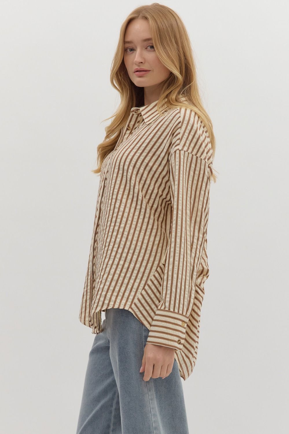 Textured Striped Pattern Long Sleeve