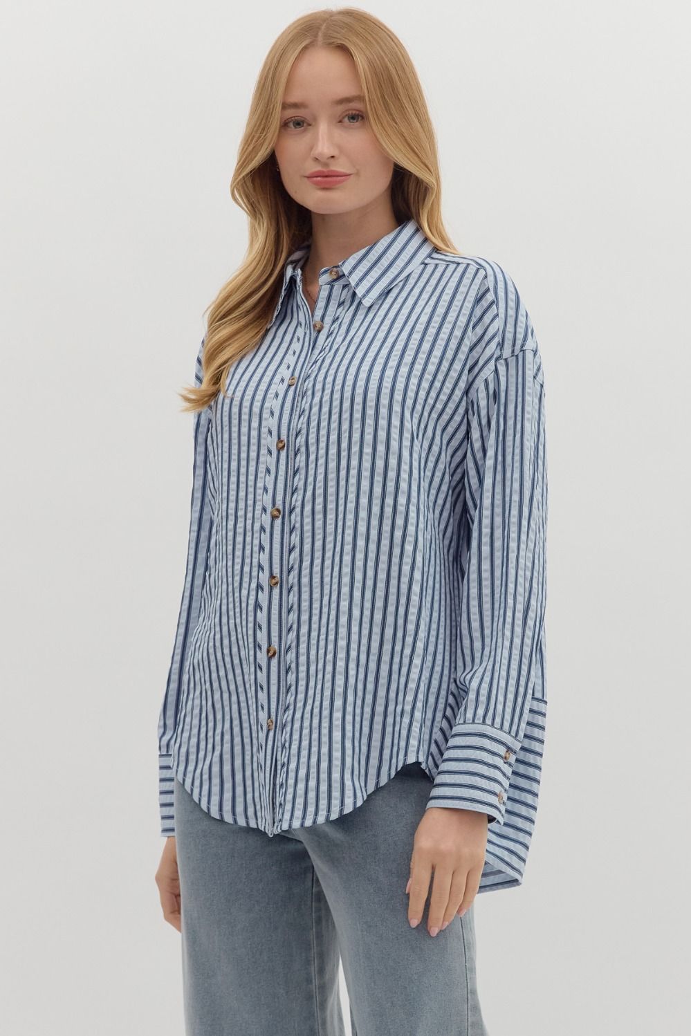 Textured Striped Pattern Chambray