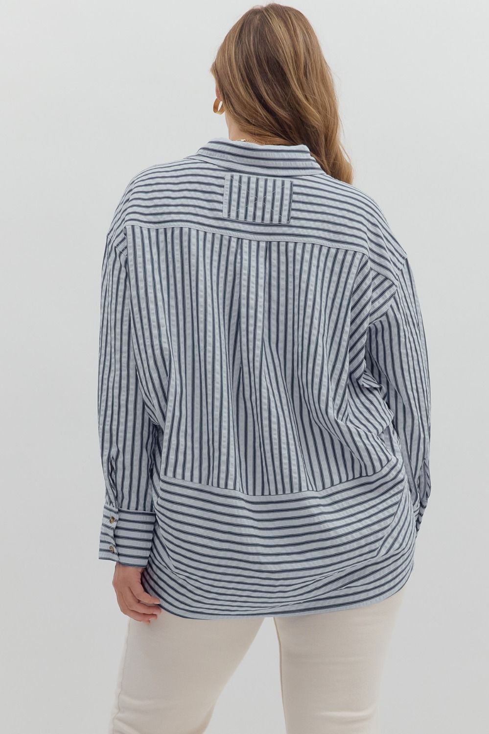 Textured Striped Pattern Chambray