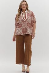 Multi-Pattern Dolman Sleeve Top