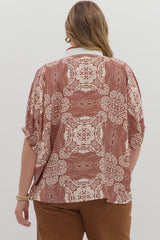 Multi-Pattern Dolman Sleeve Top