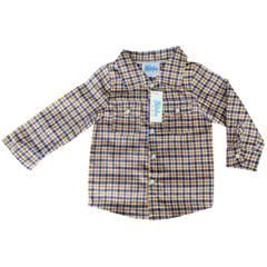 Shea Baby Orange/Purple Plaid LS Pearl Snap