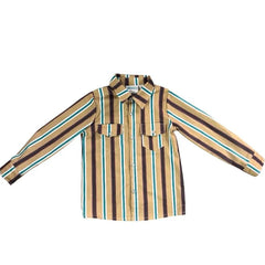 Tan Stripe Vintage LS Pearl Snap