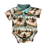 Shea Baby Sunrise Cowboy SS Polo Onesie