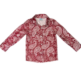 Maroon Paisley LS Pearl Snap- Shea Baby
