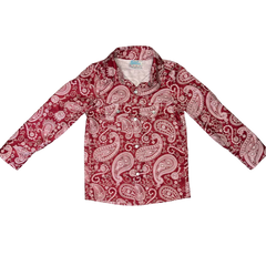 Maroon Paisley LS Pearl Snap- Shea Baby