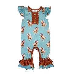 Running Horse SS Romper: Shea Baby