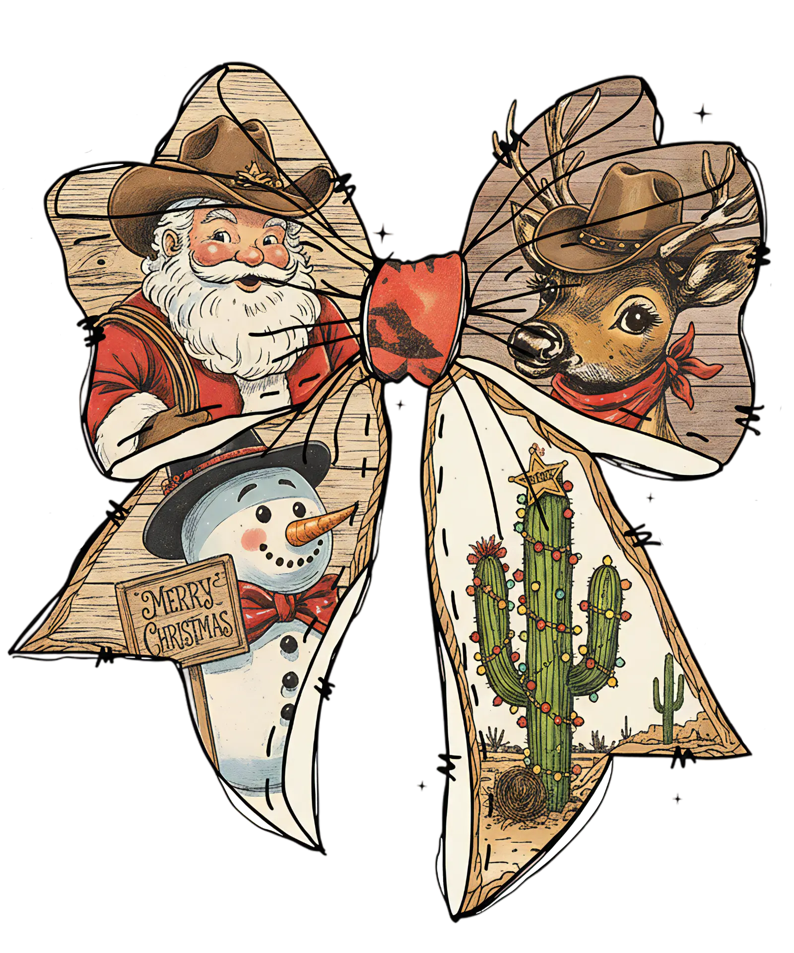 Western Christmas Coquette Bow