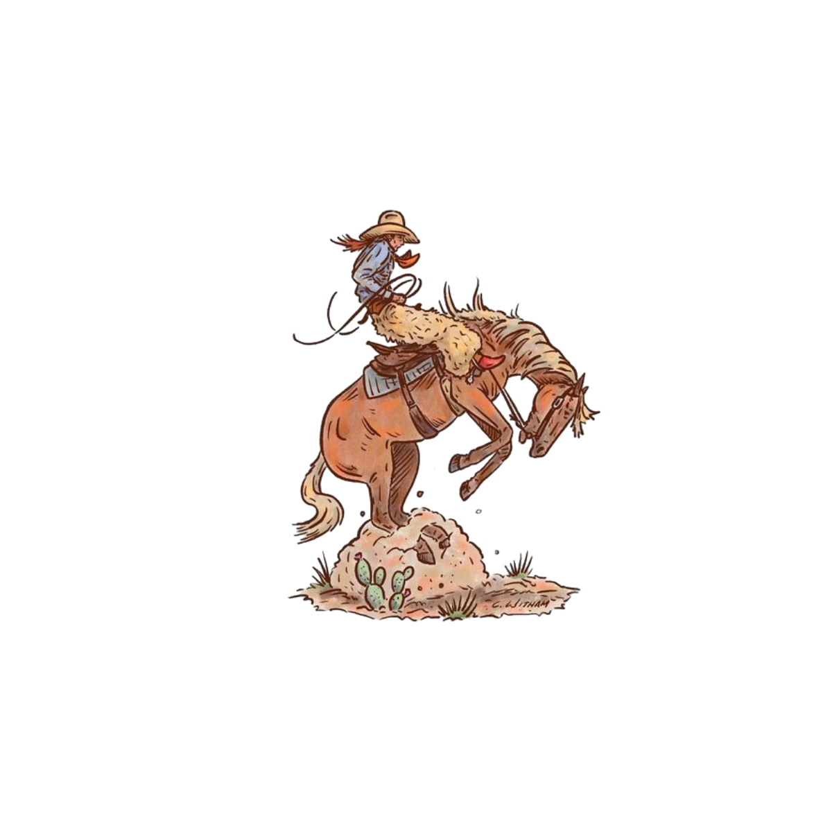 Bucking Horse Cowgirl