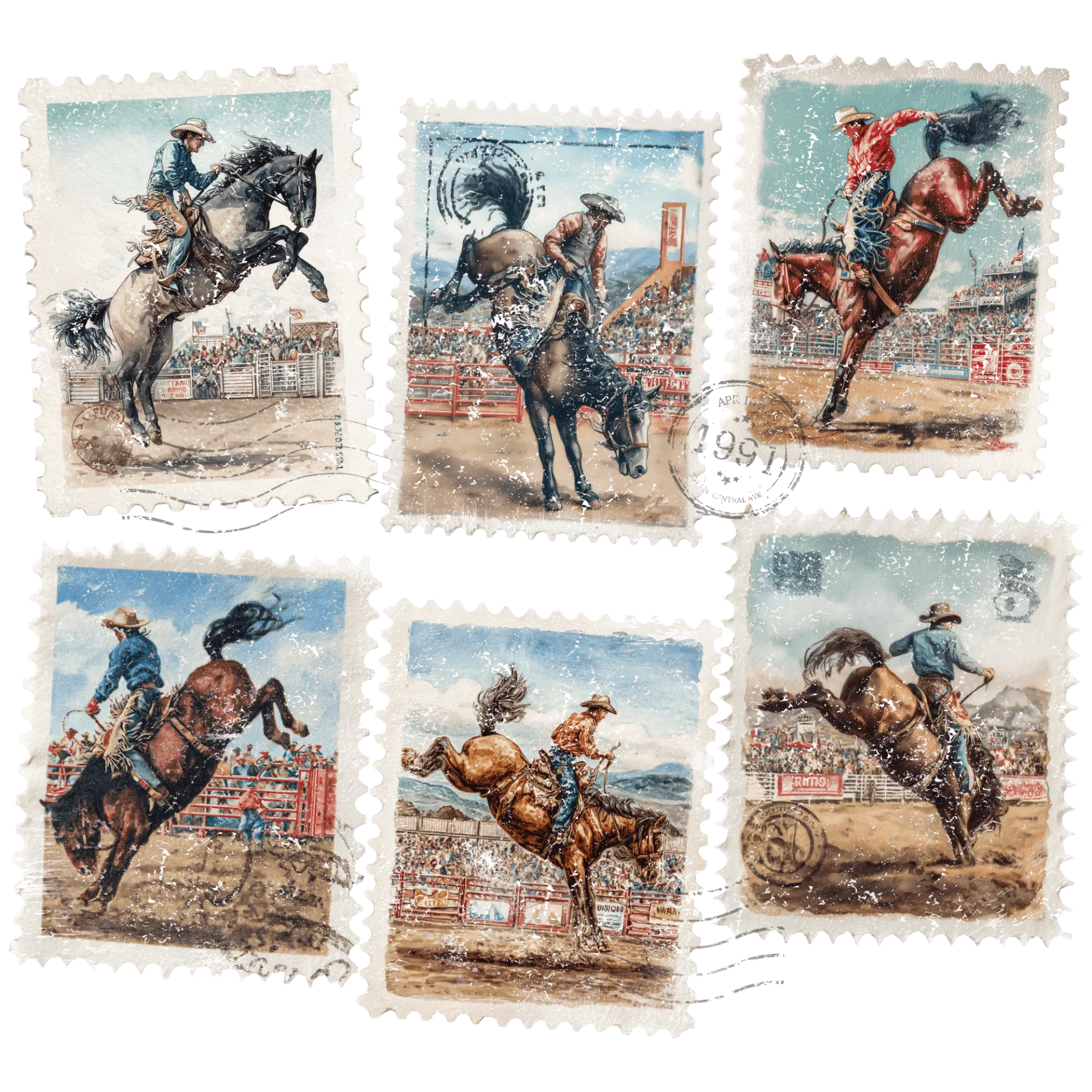 Vintage Rodeo Stamps