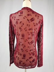 Blame it on the Boots Velvet Mesh Top