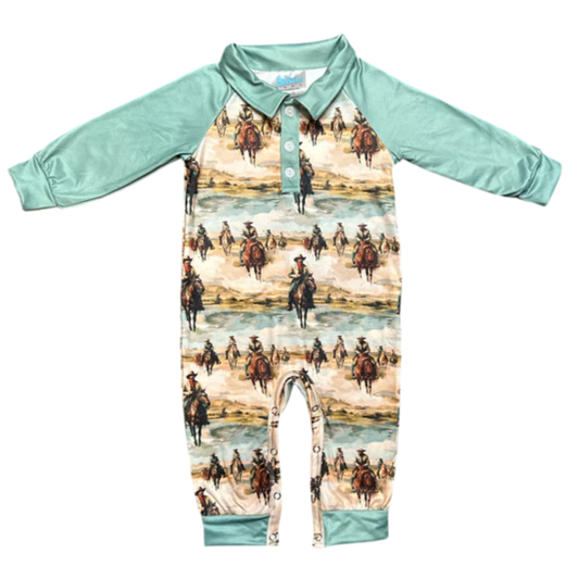 Shea Baby Sunrise Cowboy LS Romper