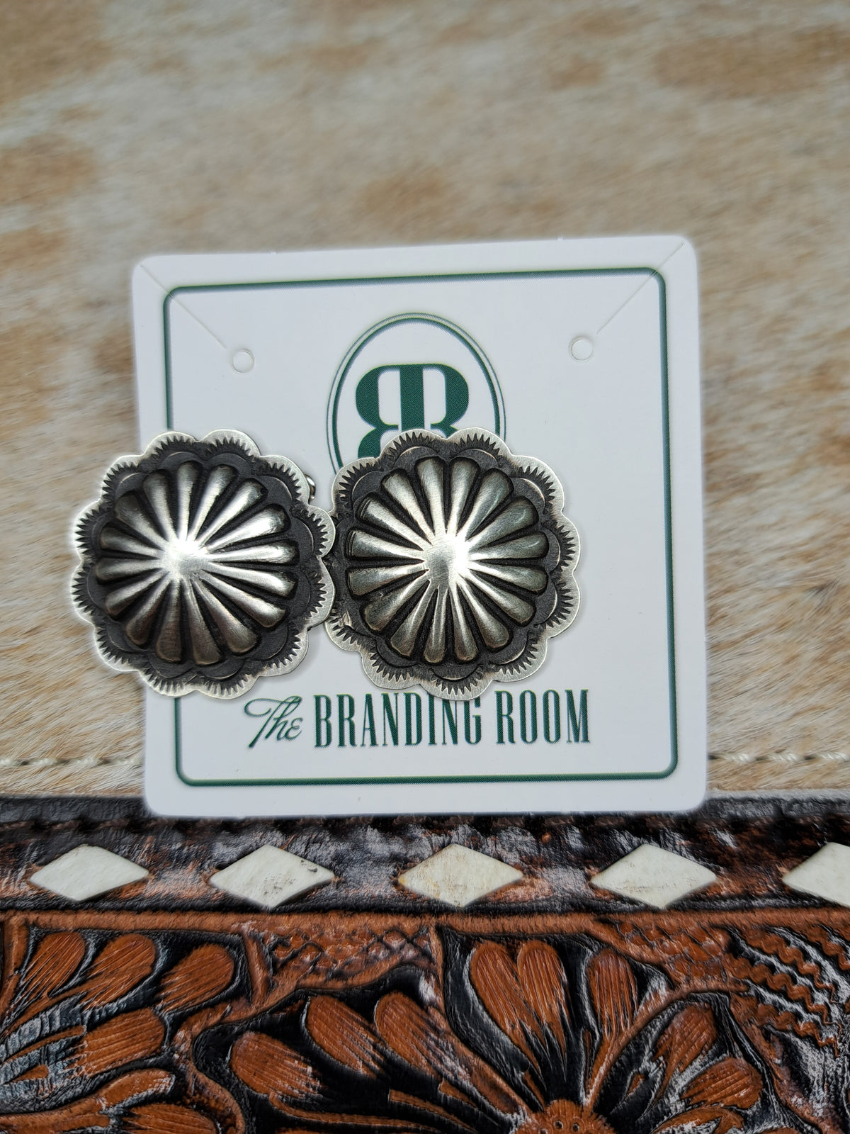 Sterling Silver Concho Earrings