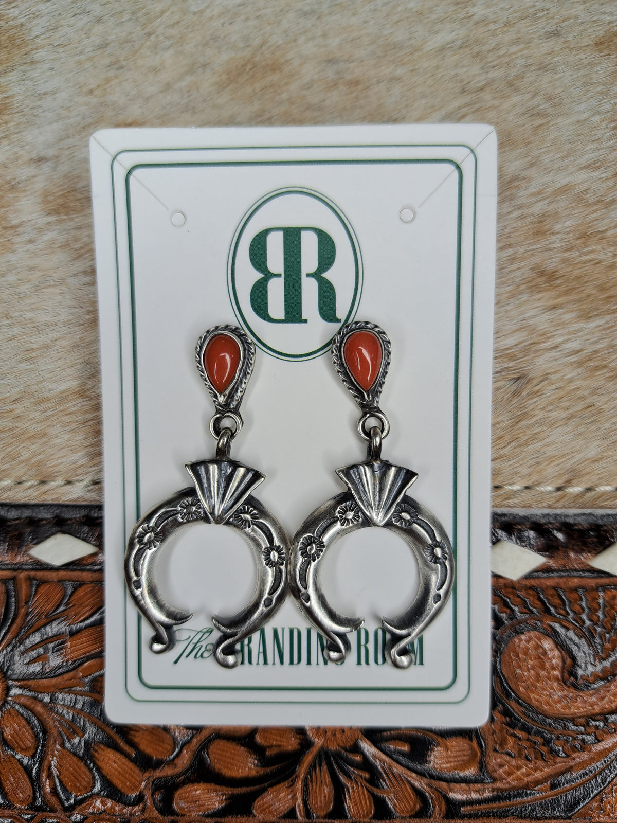 Sterling Silver Red Dangle Earrings