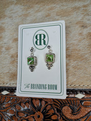 Sterling Silver Green Turquoise Stone Dangle 2.0
