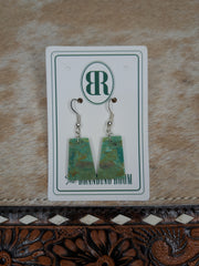 Sterling Silver Oblong Turquoise Earrings