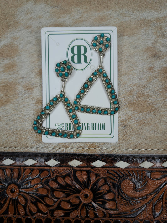 Sterling Silver Turquoise Triangle Dangles
