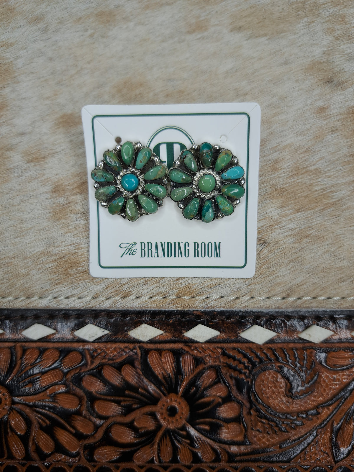 Sterling Silver Turquoise Floral Earrings 1.0