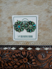 Sterling Silver Turquoise Floral Earrings 1.0