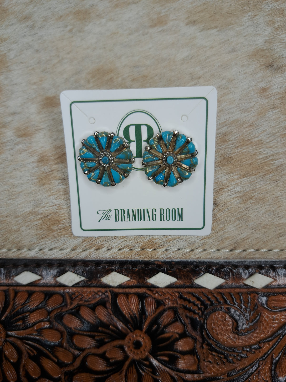 Sterling Silver Turquoise Floral Earrings 2.0