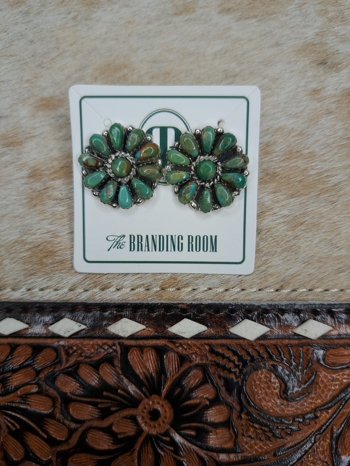 Sterling Silver Turquoise Floral Earrings 3.0